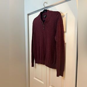 Express Burgundy Henley Sweater Men’s Large Cotton Long Sleeve